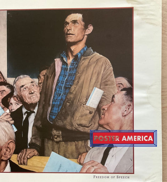 Norman Rockwell The Four Freedoms Vintage Art Slim Print 12 X 36