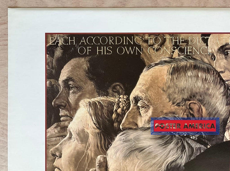 Load image into Gallery viewer, Norman Rockwell The Four Freedoms Vintage Art Slim Print 12 X 36
