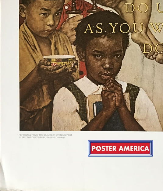 Norman Rockwell The Golden Rule Art Poster Print 23 X 27.5