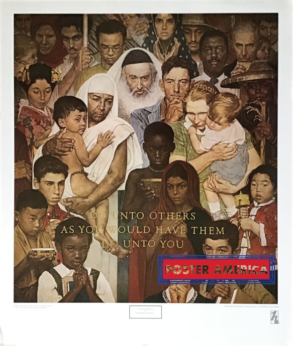 Norman Rockwell The Golden Rule Art Poster Print 23 X 27.5