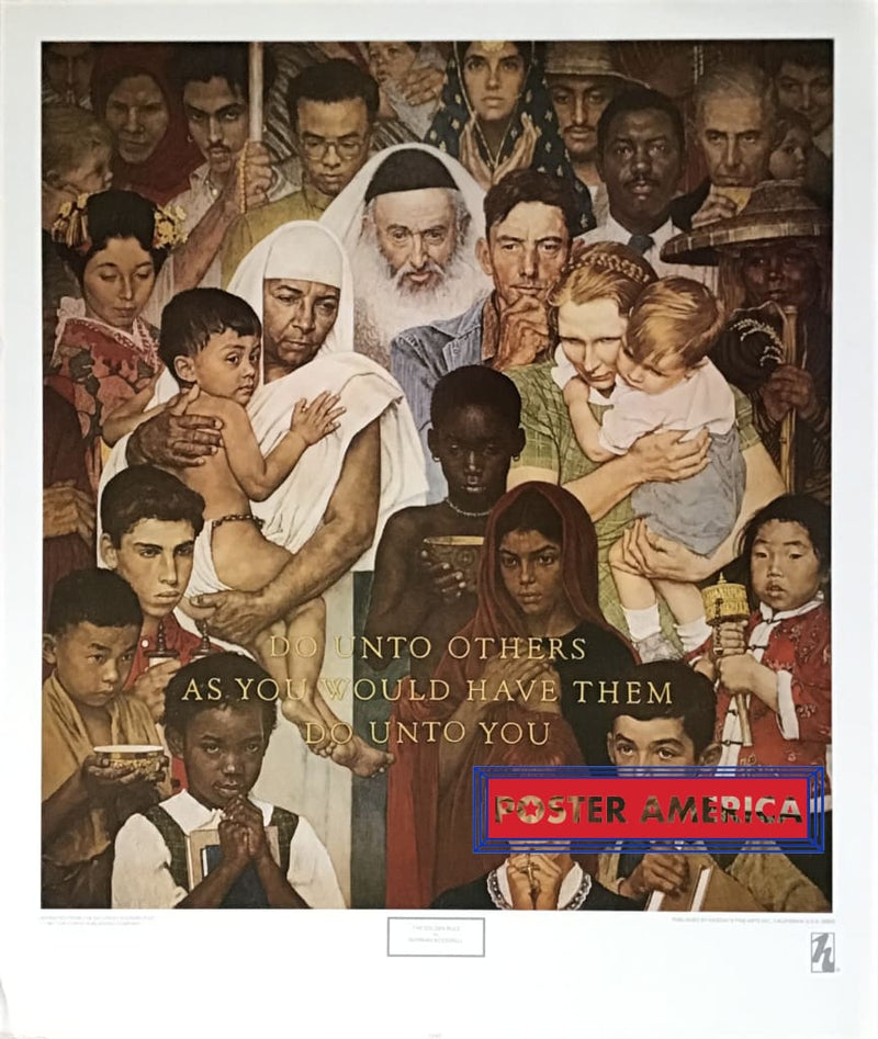 Load image into Gallery viewer, Norman Rockwell The Golden Rule Art Poster Print 23 X 27.5

