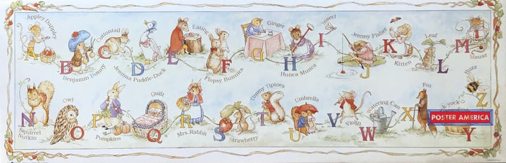 Nursery Rhyme Characters Vintage Alphabet Art Print 12 x 36 – PosterAmerica