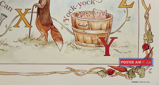 Xxx - Nursery Rhyme Characters Vintage Alphabet Art Print 12 X 36 Posters Prints & Visual Artwork