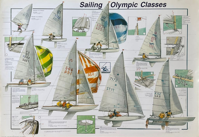Olympic Sailing Classes Vintage Hobby Poster 27 X 39 Posters Prints & Visual Artwork