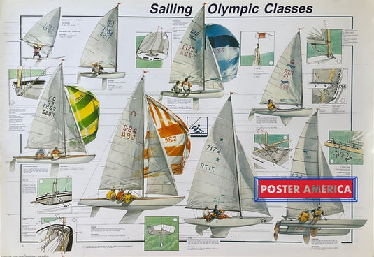 Olympic Sailing Classes Vintage Hobby Poster 27 X 39 Posters Prints & Visual Artwork