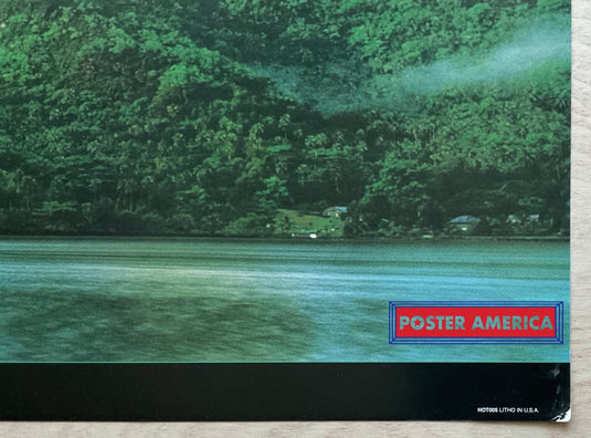 Opunohu Bay Tahiti Vintage Scenic Slim Print 12 X 36
