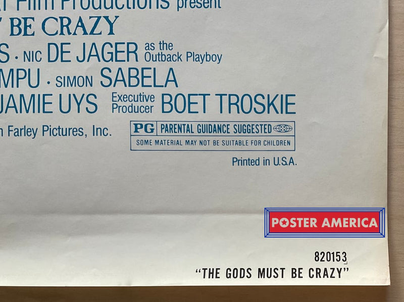 Load image into Gallery viewer, The Gods Must Be Crazy Vintage 1982 One-Sheet Movie Poster 27 X 41
