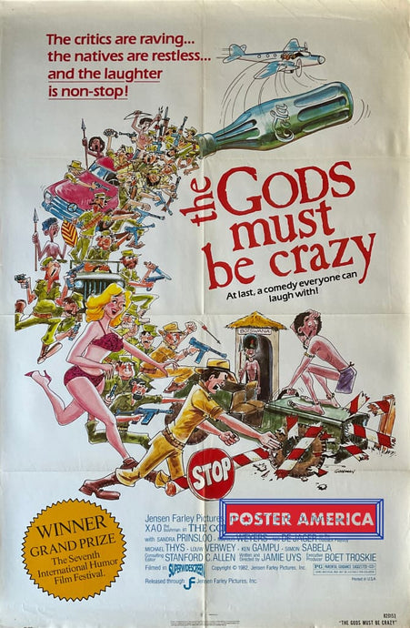 The Gods Must Be Crazy Vintage 1982 One-Sheet Movie Poster 27 X 41