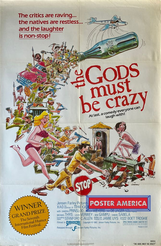 The Gods Must Be Crazy Vintage 1982 One-Sheet Movie Poster 27 X 41