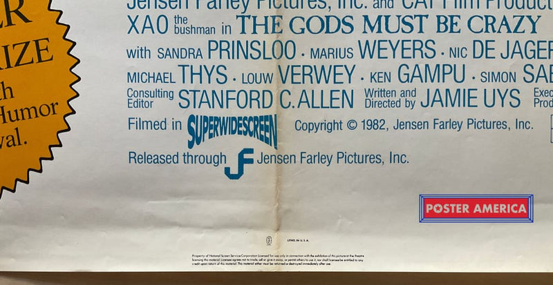 Load image into Gallery viewer, The Gods Must Be Crazy Vintage 1982 One-Sheet Movie Poster 27 X 41
