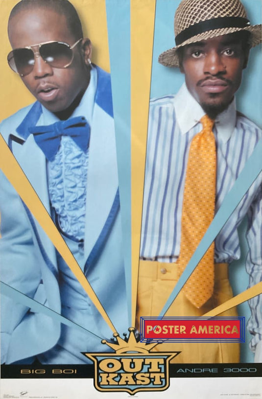Outkast Big Boi & Andre 3000 Vintage 2004 Poster 22.5 X 34 In Blue Attire