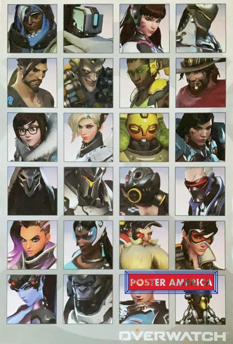 Overwatch Game Character Collage Poster 24 X 35.25