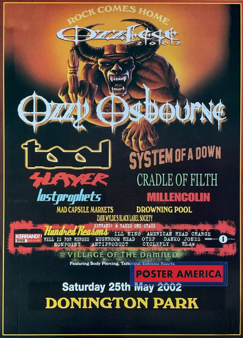 Ozzfest Ozzy Osbourne May 2002 Promo Poster 23.5 X 32.5 Vintage Poster