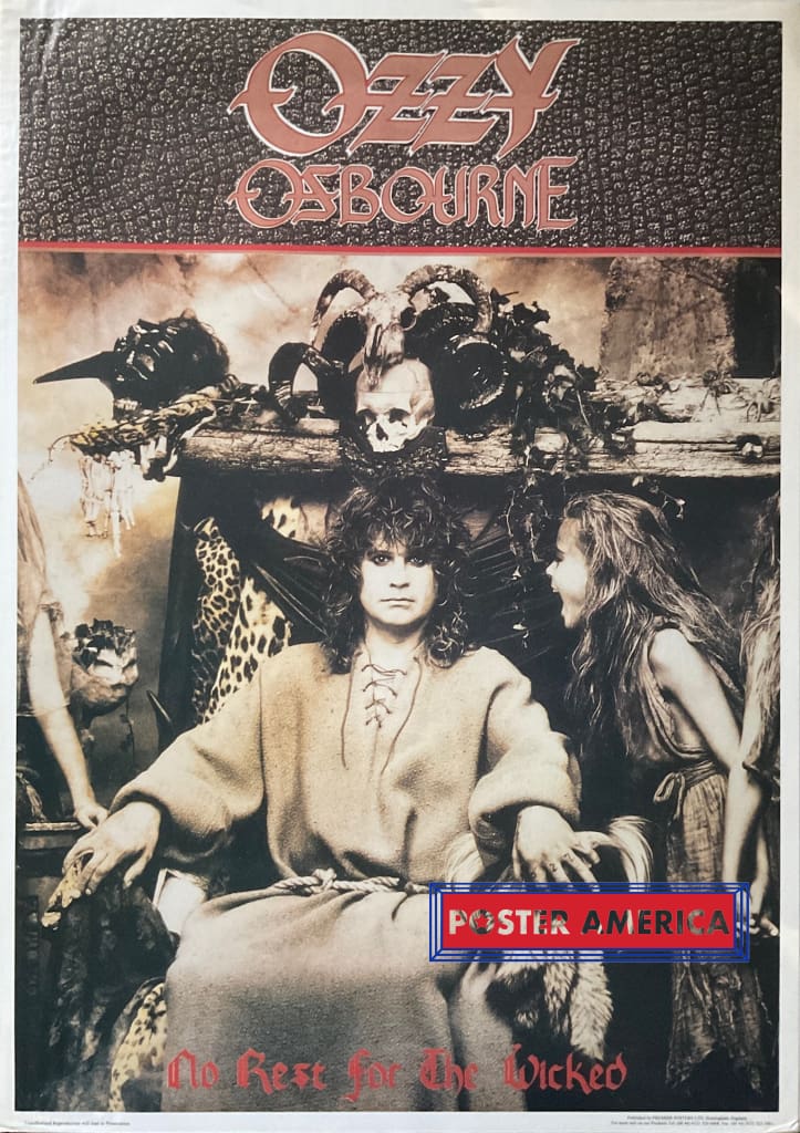 Load image into Gallery viewer, Ozzy Osbourne No Rest For The Wicked Vintage 24 X 34 Poster
