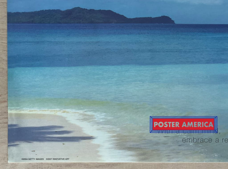 Load image into Gallery viewer, Palm Tree On A Relaxing Beach Inspirational Quote Slim Print 12 X 36
