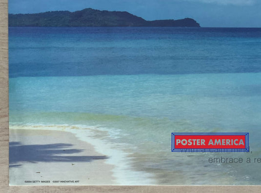 Palm Tree On A Relaxing Beach Inspirational Quote Slim Print 12 X 36