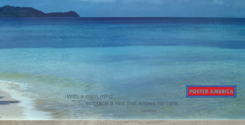Load image into Gallery viewer, Palm Tree On A Relaxing Beach Inspirational Quote Slim Print 12 X 36

