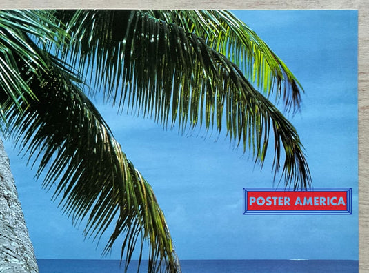 Palm Tree On A Relaxing Beach Inspirational Quote Slim Print 12 X 36