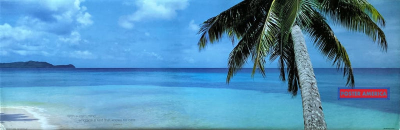 Load image into Gallery viewer, Palm Tree On A Relaxing Beach Inspirational Quote Slim Print 12 X 36
