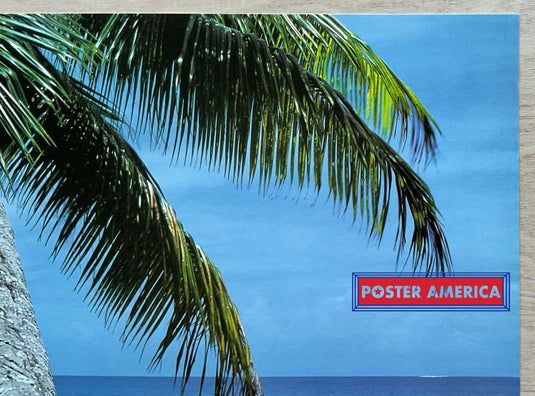 Palm Tree On A Relaxing Beach Inspirational Quote Slim Print 12 X 36