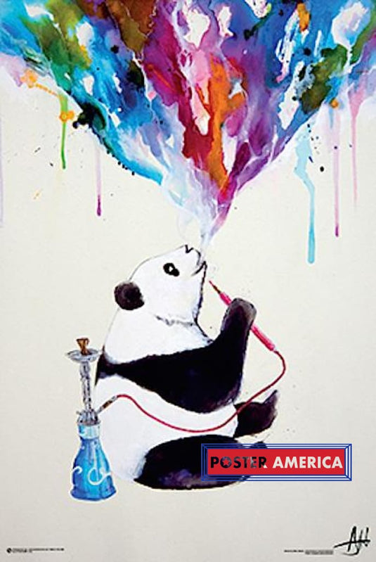 Panda Smoking Hookah Poster 24 X 36