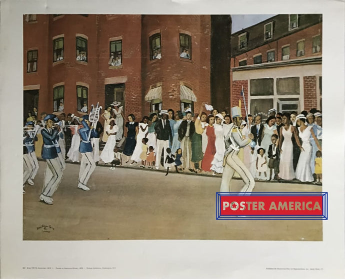Parade On Hammond Street 1935 By Alan Crite Black Art Poster 22.5 X 27.5 Fine Print