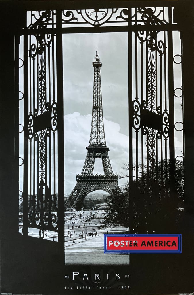 Load image into Gallery viewer, Paris The Eiffel Tower 1909 Black &amp; White 2007 Poster 24 X 36
