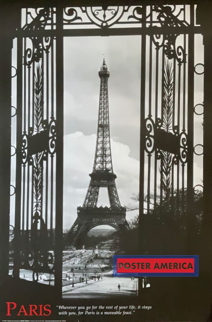 Load image into Gallery viewer, Paris The Eiffel Tower With Quote Black &amp; White Poster 24 X 36
