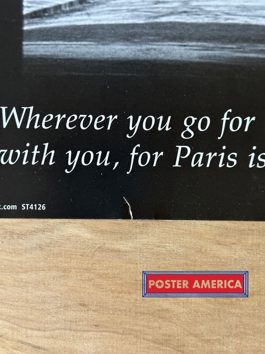 Paris The Eiffel Tower With Quote Black & White Poster 24 X 36