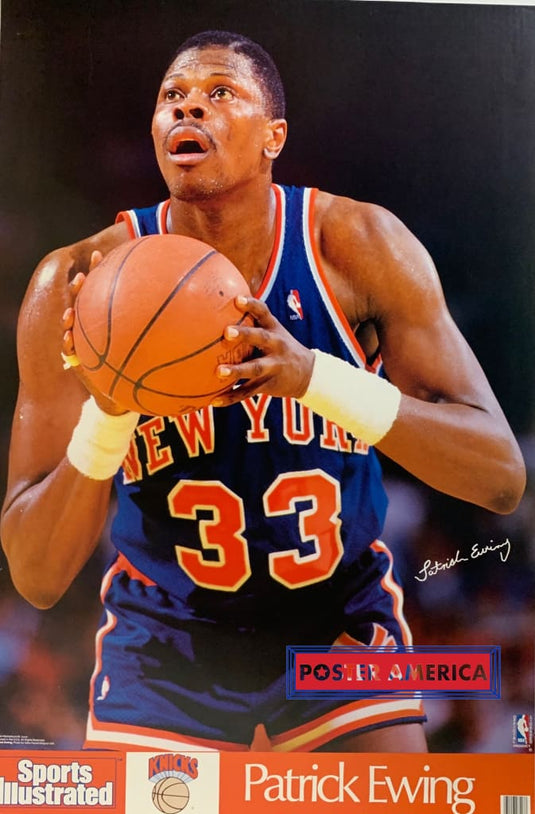 Patrick Ewing Sports Illustrated Official Nba Rare Basketball Poster 23 X 35 Vintage Poster