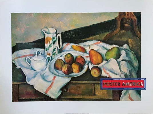Paul Cézanne Sucrier Verseuse Et Assiette De Fruits Fine Art Print 23.5 X 31.5 Vintage Poster