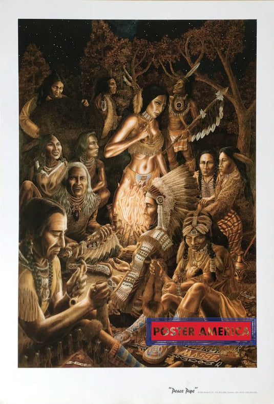 Peace Pipe By Bob Masse Native American Vintage Art Poster 22 X 32 Posters Prints & Visual Artwork
