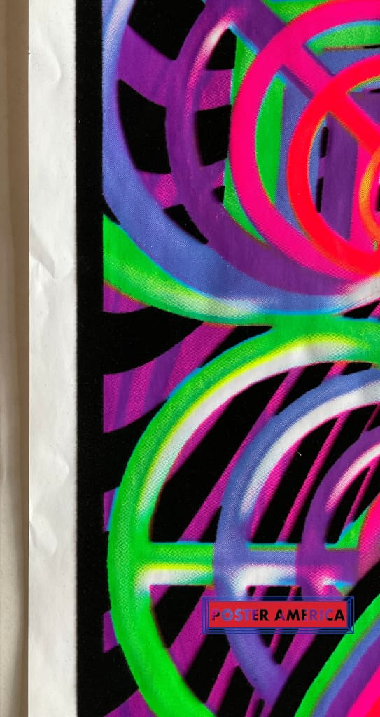 Load image into Gallery viewer, Peace Sign Psychedelic Black Light Poster 23 X 35
