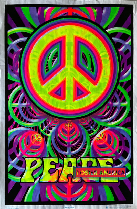 Peace Sign Psychedelic Black Light Poster 23 X 35