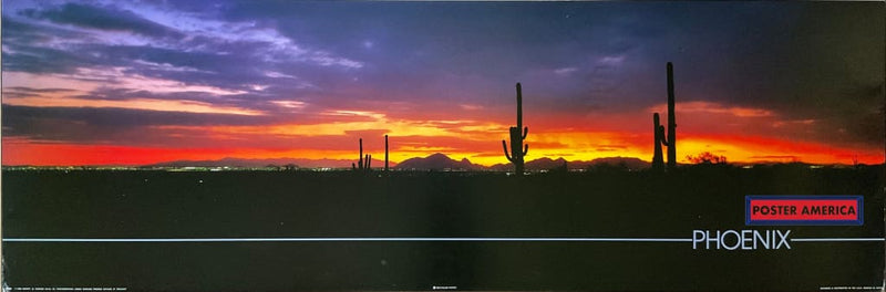 Load image into Gallery viewer, Pheonix Skyline At Twilight Vintage Scenic Slim Print 12 X 36
