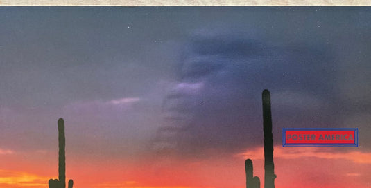 Pheonix Skyline At Twilight Vintage Scenic Slim Print 12 X 36