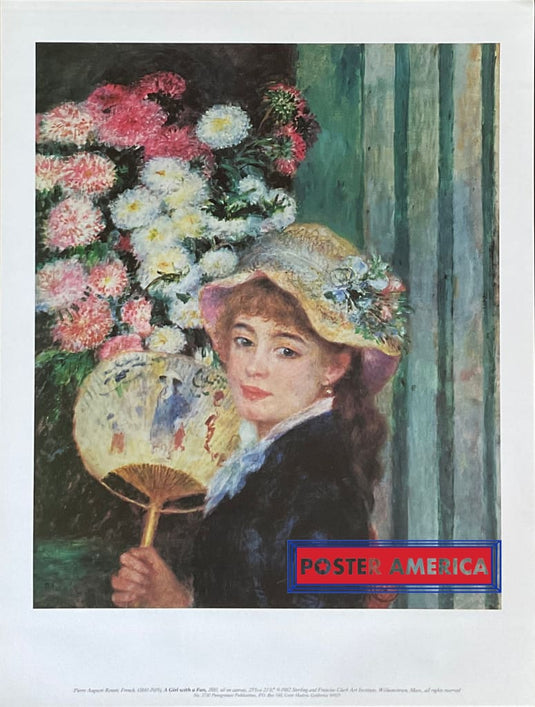 Pierre Auguste Renoir A Girl With A Fan Vintage Art Print 19 X 25 Posters Prints & Visual Artwork