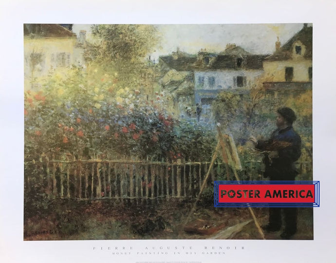 Pierre Auguste Renoir Monet Painting In His Garden Art Print 22 X 28 Posters Prints & Visual Artwork