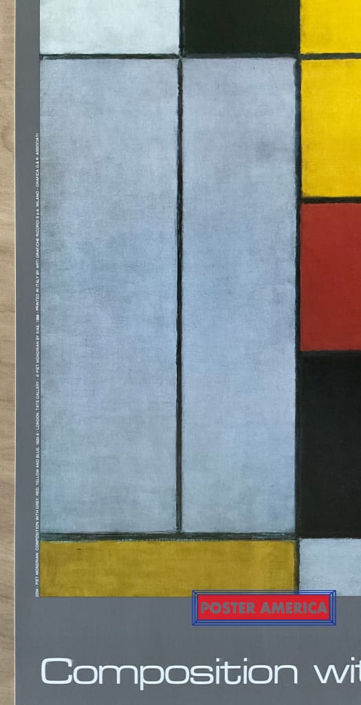 Piet Mondrian Composition With Grey Red Yellow And Blue Italian Import Art Print 24 X 34 Fine