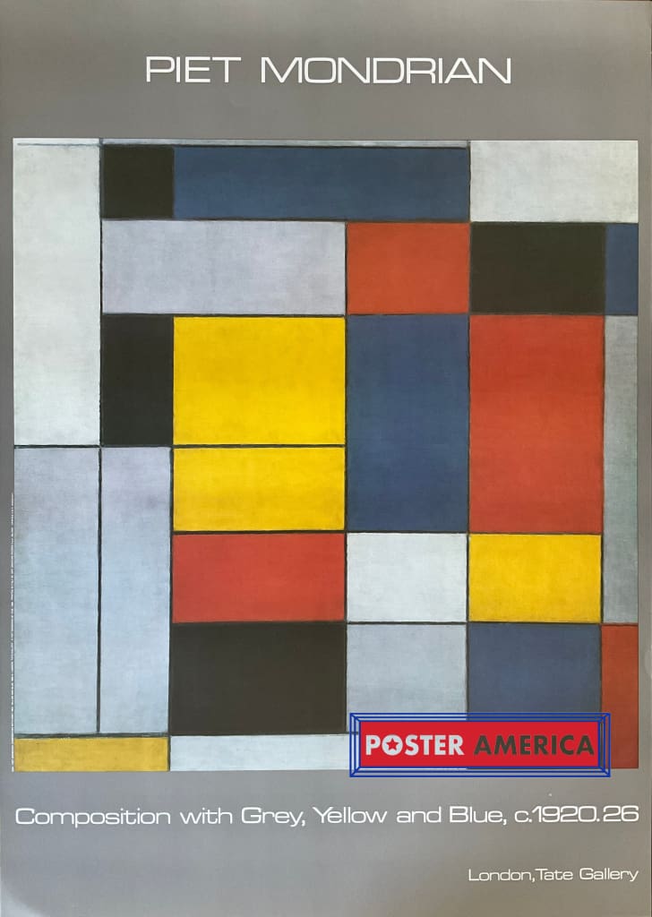 Load image into Gallery viewer, Piet Mondrian Composition With Grey Red Yellow And Blue Italian Import Art Print 24 X 34 Fine
