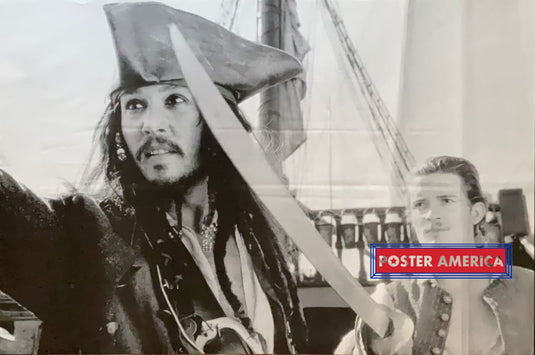 Pirates Of The Caribbean Johnny Depp & Orlando Bloom Vintage Poster 24 X 36