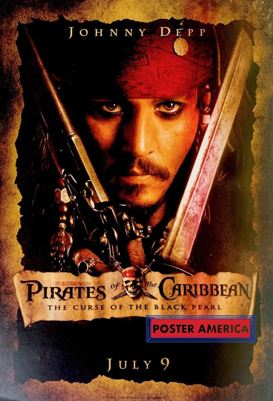 Pirates Of The Carribean Johnny Depp The Curse Black Pearl Movie Poster 18 X 26