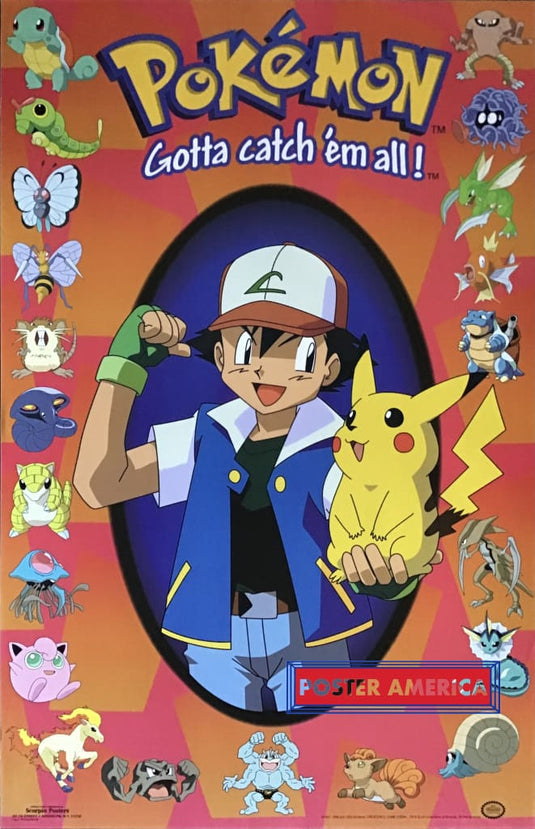 Pokemon Gotta Catch Em All Vintage Poster 22 X 34.5