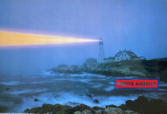 Portland Head Lighthouse In Maine Vintage 1998 24 X 34.5 Poster