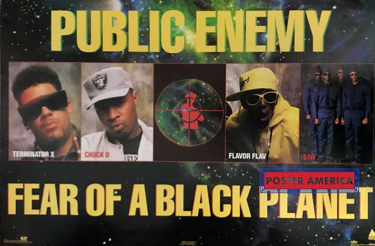 Public Enemy Fear Of A Black Planet 1990 Vintage Poster 23 X 35 Vintage Poster