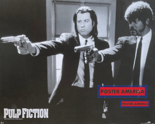 Pulp Fiction Guns Drawn Black & White Poster 24 X 36