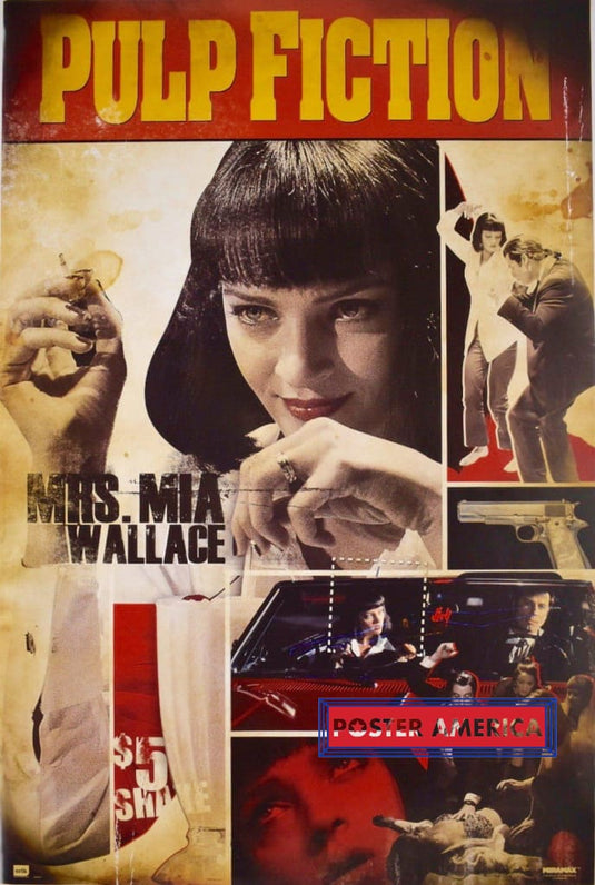 Pulp Fiction Mrs. Mia Wallace Uma Thurman Poster 24X36 Posters Prints & Visual Artwork
