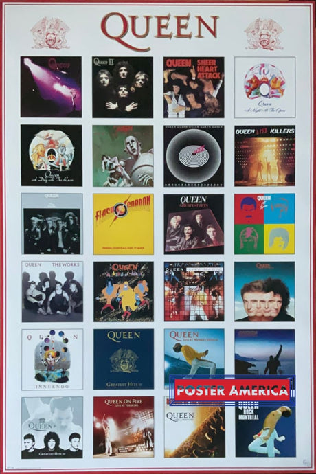 Queen Album Discography Collage Poster 24 X 36