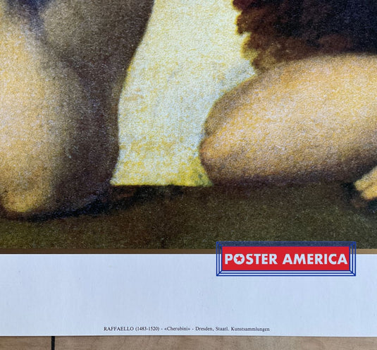 Raffaello Cherubs Sistine Madonna Detail Vintage Italian Import Art Print 19.5 X 39