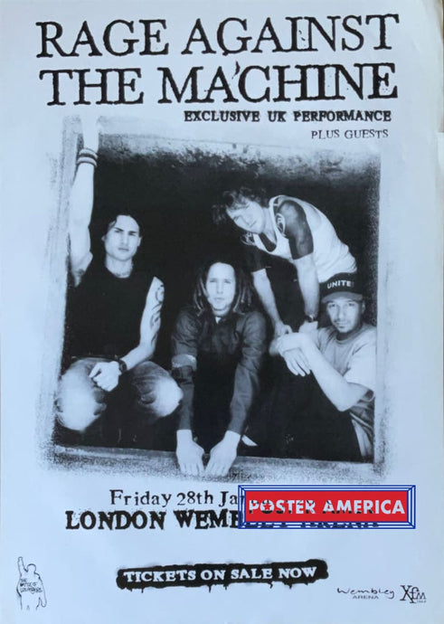 Rage Against The Machine London Wembley Arena Tour Poster 23.5 X 33
